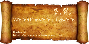 Vörösváry Urbán névjegykártya
